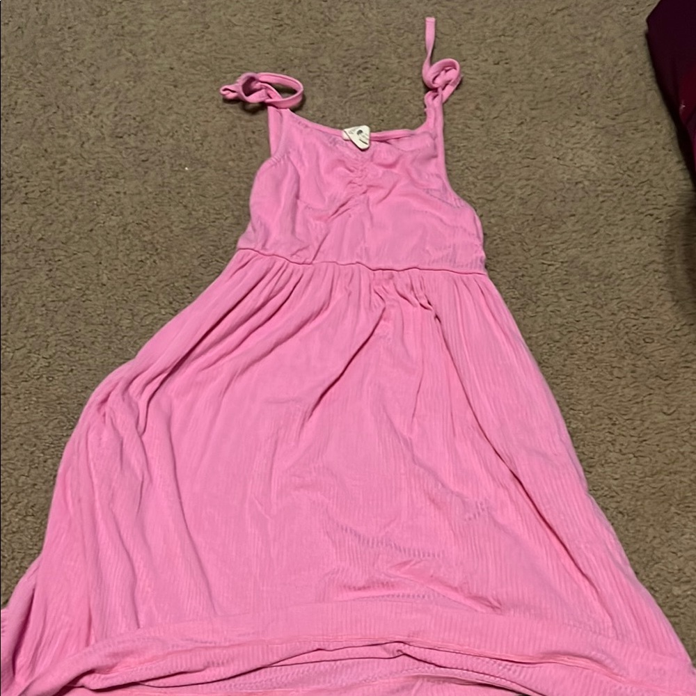 Kate Quinn Pink Sleeveless Spaghetti Strap Sundress with pockets